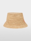 Raffia sun hat with embroidery