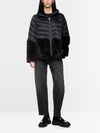 Quilted jacket with faux fur
