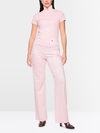 Stretch cotton shirt with raised collar