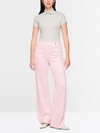 Stretch cotton shirt with raised collar