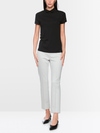 Stretch cotton shirt with raised collar