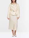 Short trench jacket with patent finish