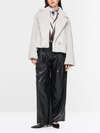 Short faux fur outdoor coat