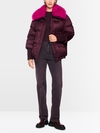 Quilted jacket with fur collar
