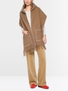 Short wool-blend cape with fringing
