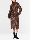 Printed dress with drawstring belt