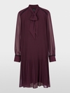 Chiffon dress with bow