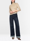 Lurex ribbed shirt with stand-up collar