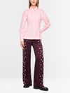 Stretch cotton blouse with seam details