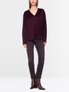 V-neck blouse in satin-effect finish