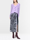 Blouse with flounces