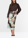 Calf-length printed skirt