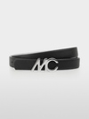 Reversible leather belt with MC buckle