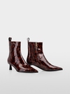 Patent leather leopard print booties