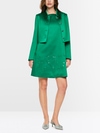 Satin dress with sequin trim