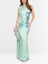 Robe de soirée asymétrique à volants