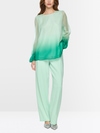 Tunic blouse with elasticated cuffs
