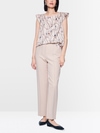 Cap sleeve top with chain print