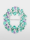 Oval rhinestone brooch