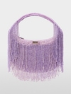 Satin mini bag with pearl trim