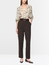 FAQUS feminine fit fabric trousers
