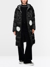 Long quilted coat with hood