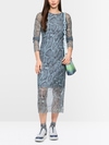 Mesh dress with animal print