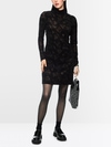 Midi dress with cat print