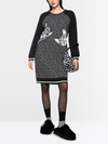 ‘Knitted in Germany’ print dress