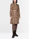 Shirt-style dress with leopard print