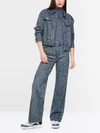 Denim jacket with animal print