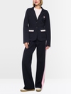 Blazer à col à revers et patch floral
