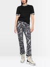 T-shirt with leopard-print sleeves