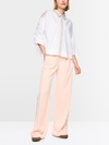 Blouse courte en coton avec détails contrastés