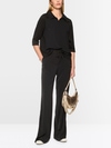 Troyer-style blouse with fine rib