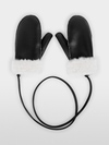 Faux leather mittens