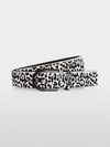 Leather belt with leopard print
