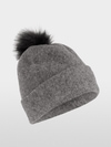 Felt hat with faux fur pom-pom