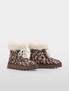 Leopard print and lambskin booties