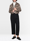 Short scuba jersey leopard print jacket