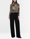 Turtleneck blouse with leopard print