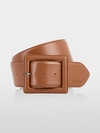 Wide leather waist belt