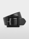Wide leather waist belt