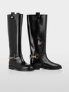 Leather riding boots with detail