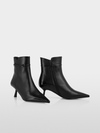 Feminine leather booties
