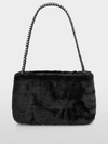 Faux fur shoulder bag