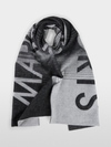 Woolen scarf with logo and stripes