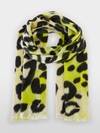 Wool scarf with leopard print