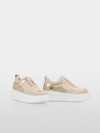 Platform sneakers with glitter and gold