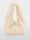 Shoulder bag in dog fur look